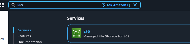 Amazon EFS Console