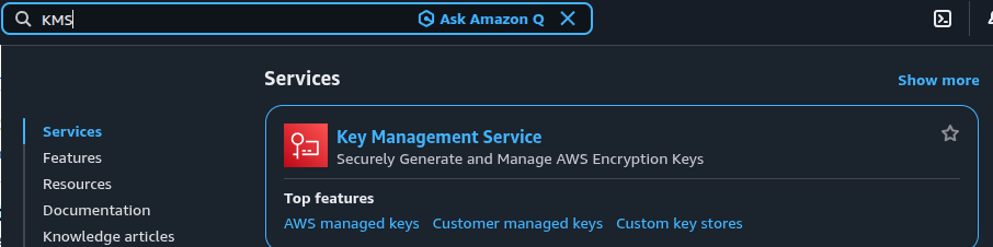 AWS KMS Console