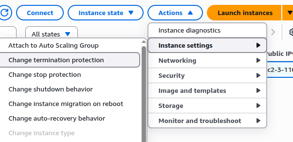 Change termination protection