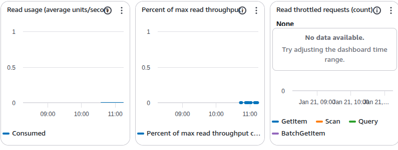 Consumed read capacity metric