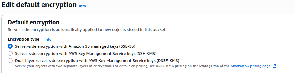 Enable S3 encryption
