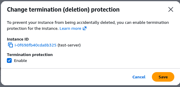 Enable termination protection
