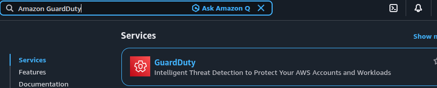 Amazon GuardDuty Console