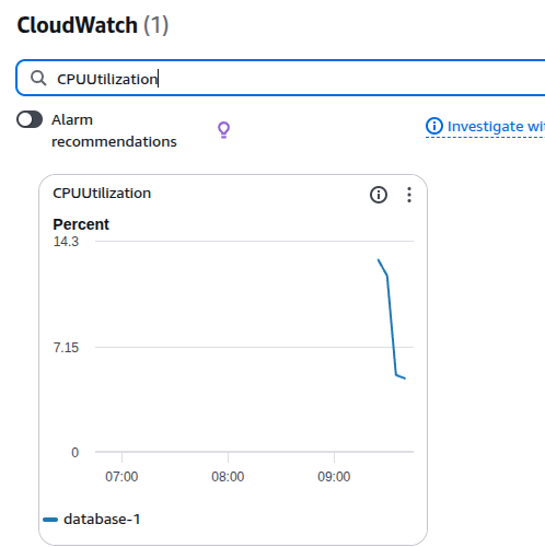 RDS CPU utilization metric