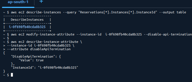 Verify termination protection