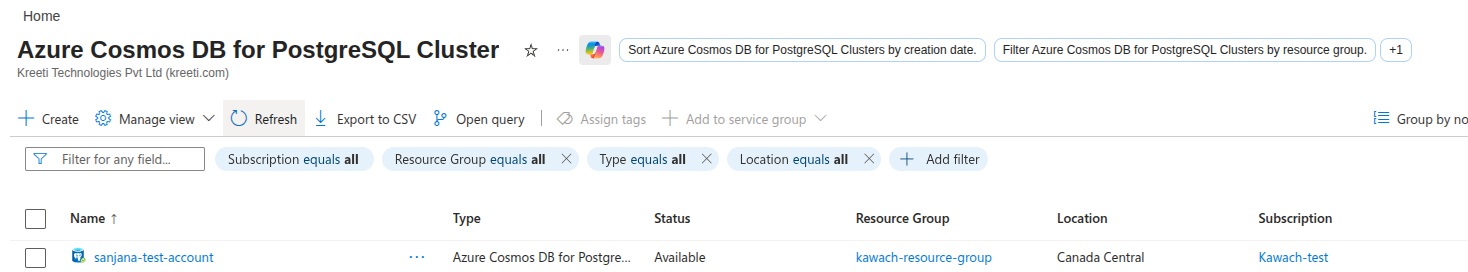 Cosmos DB for PostgreSQL clusters