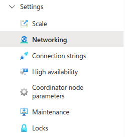Cosmos DB for PostgreSQL networking settings