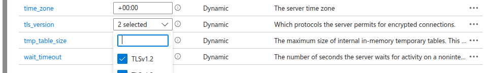MySQL TLS version setting