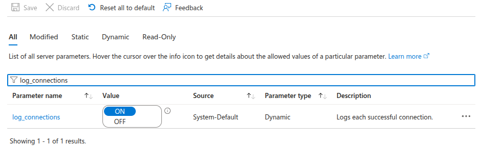 PostgreSQL server log connections