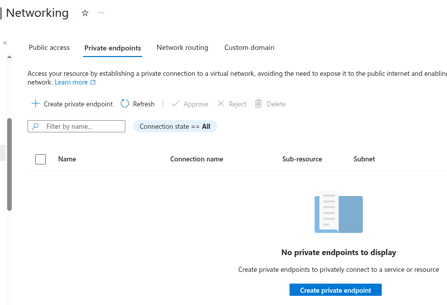 Add private endpoint