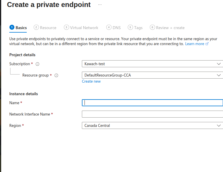 Add private endpoint