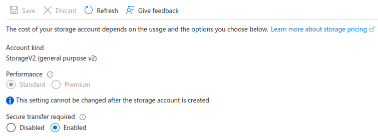 Secure transfer enabled setting