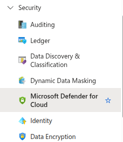 Transparent Data Encryption menu