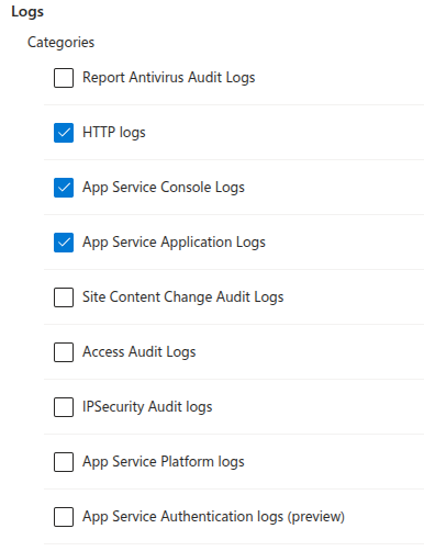 Web App Logging