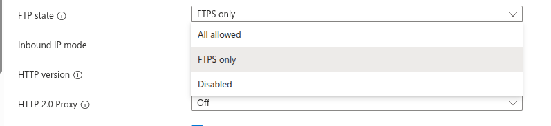 FTP state configuration in Azure Web App