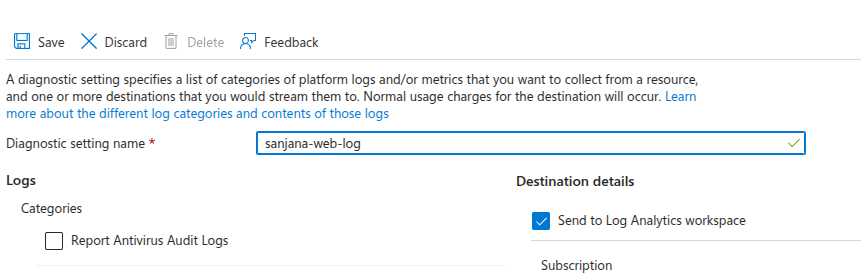 Configure Log Analytics