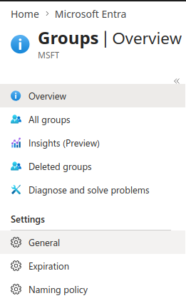 Groups General Settings