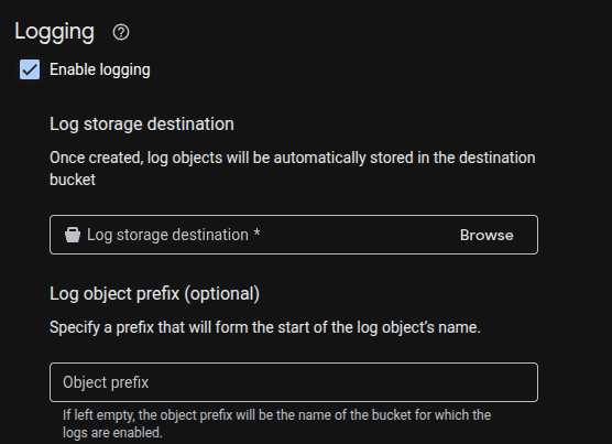 GCP Enable Storage Bucket