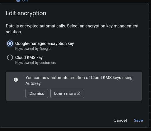 Encryption tab