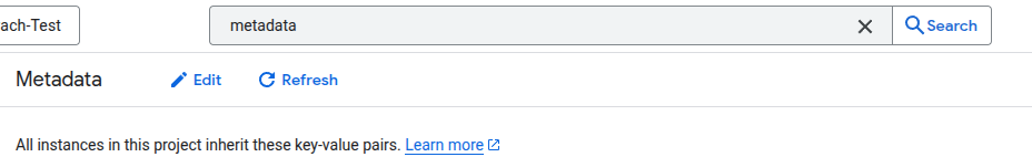 GCP Compute Metadata Page