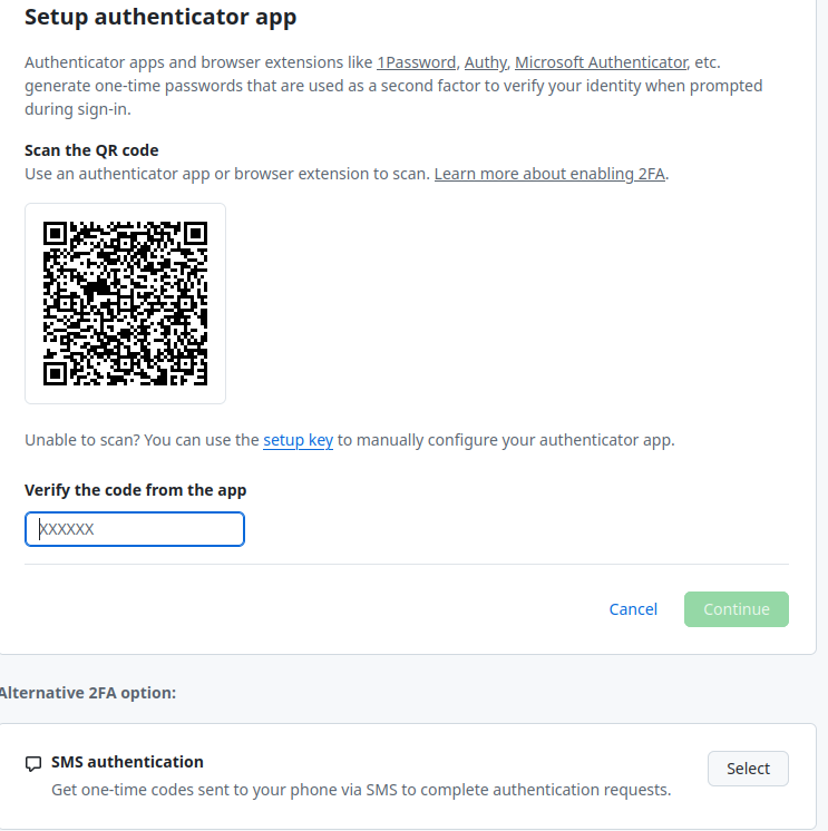 Github 2 factor authentication Options