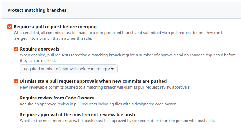 GitHub Branch Protection Rules for Approval