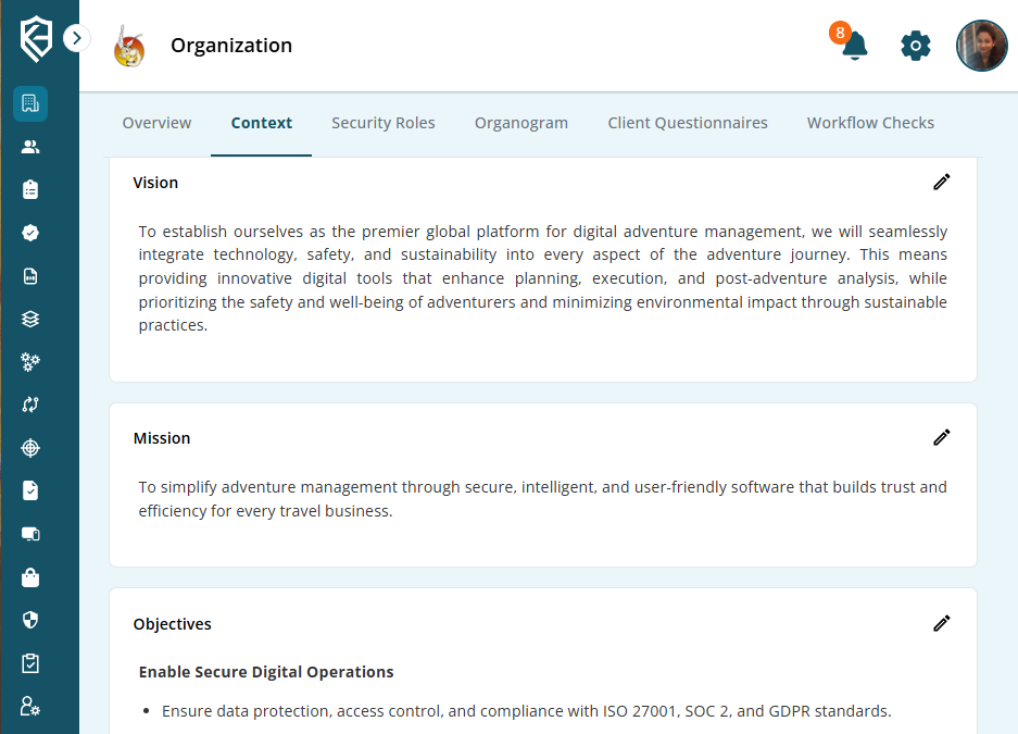 Organization Context div