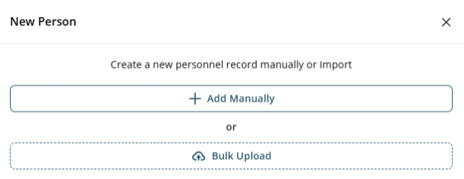 Add New Person and Bulk Upload options