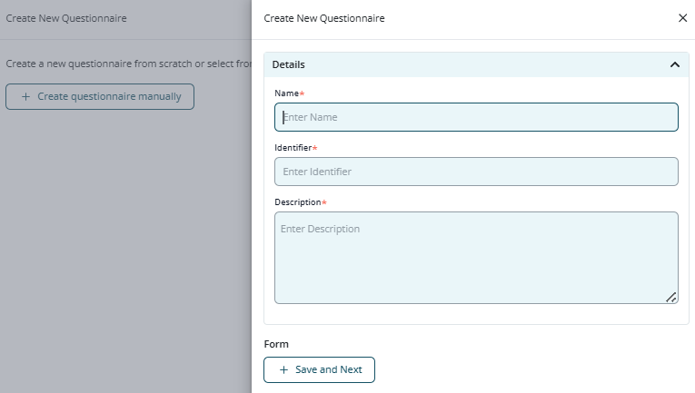 Create Vendor Questionnaire Library